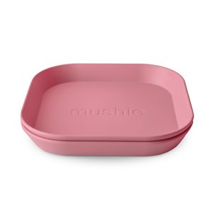 Mushie Dinner Plate - Square - Dusty Rose  